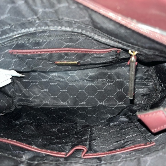 ALDO Oxblood Structured Tote With Faux Snake Detail - Picture 3 of 9